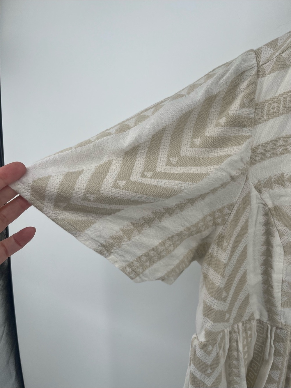 Old Navy Jacquard Cotton Blend Mini Dress XS Petite Cream - Picture 9 of 10